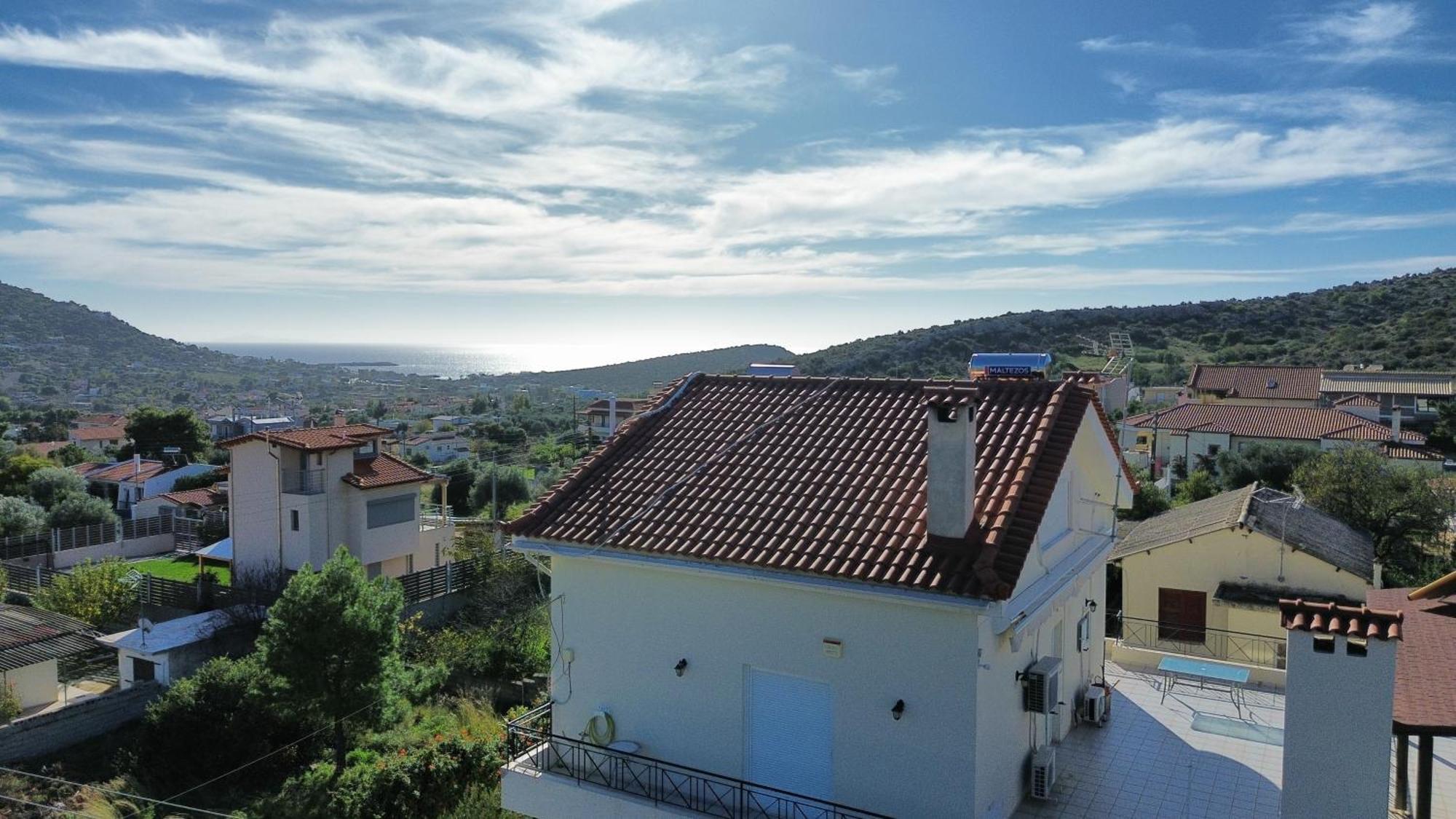 Apartamento Beautiful Maisonette With A View To The Mountains And The Sea Agia Marina  Exterior foto